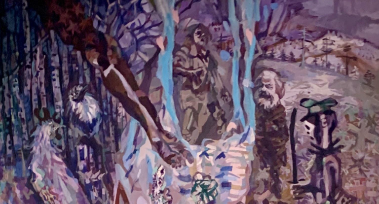 Pintura «Justos y Herejes» de Vlady, la descripción